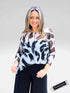 Asymmetrical Mesh See - Through Poncho Top - T2637
